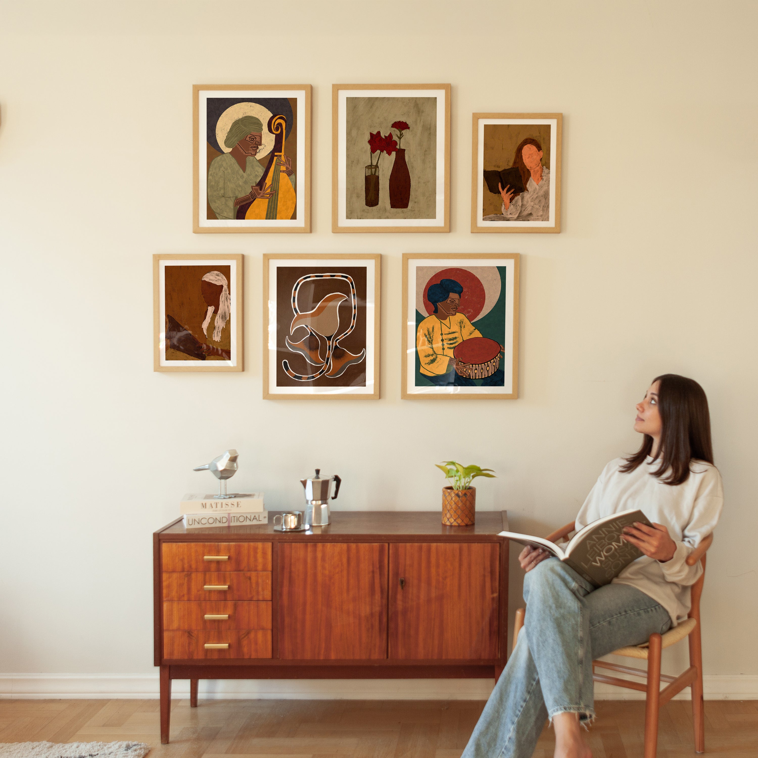 Modernās mākslas galerijas sienas komplekta plakāts