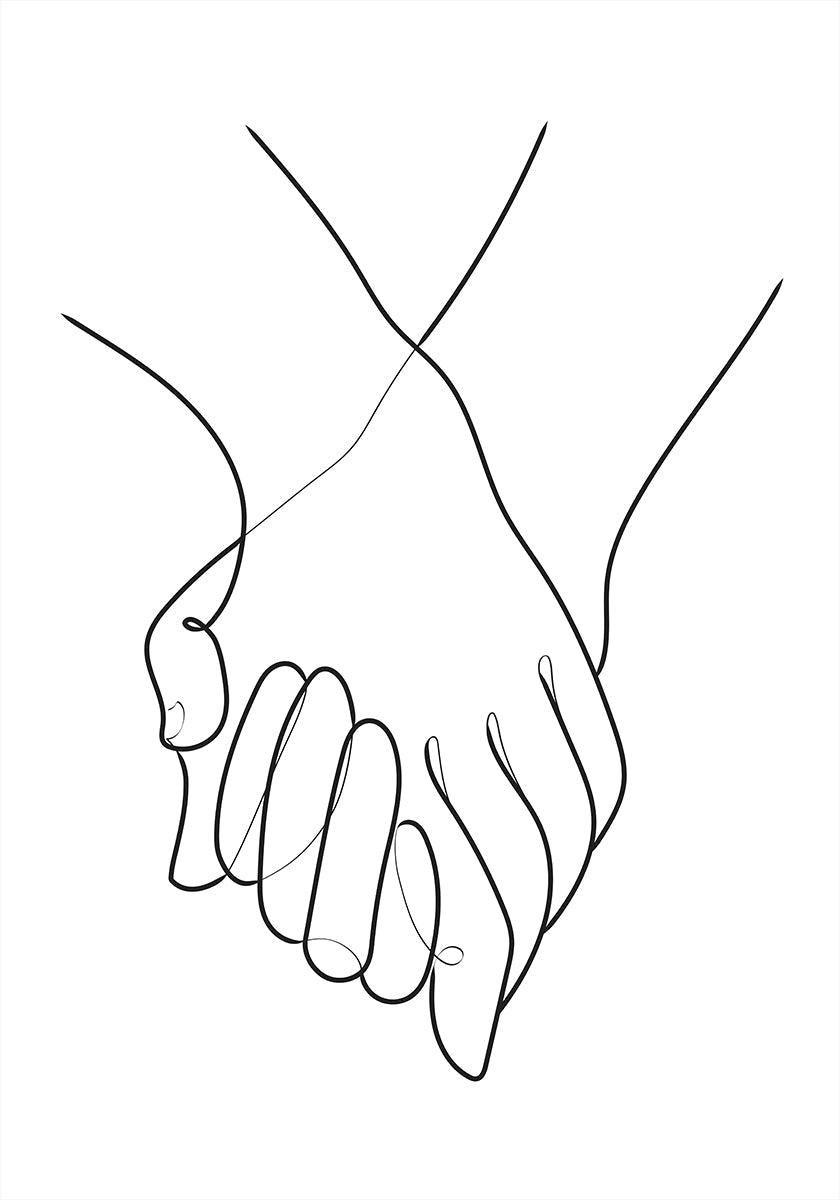 Käest kinni hoidev joonte plakat