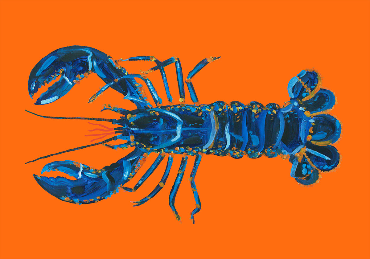 Lobster On Orange Poster