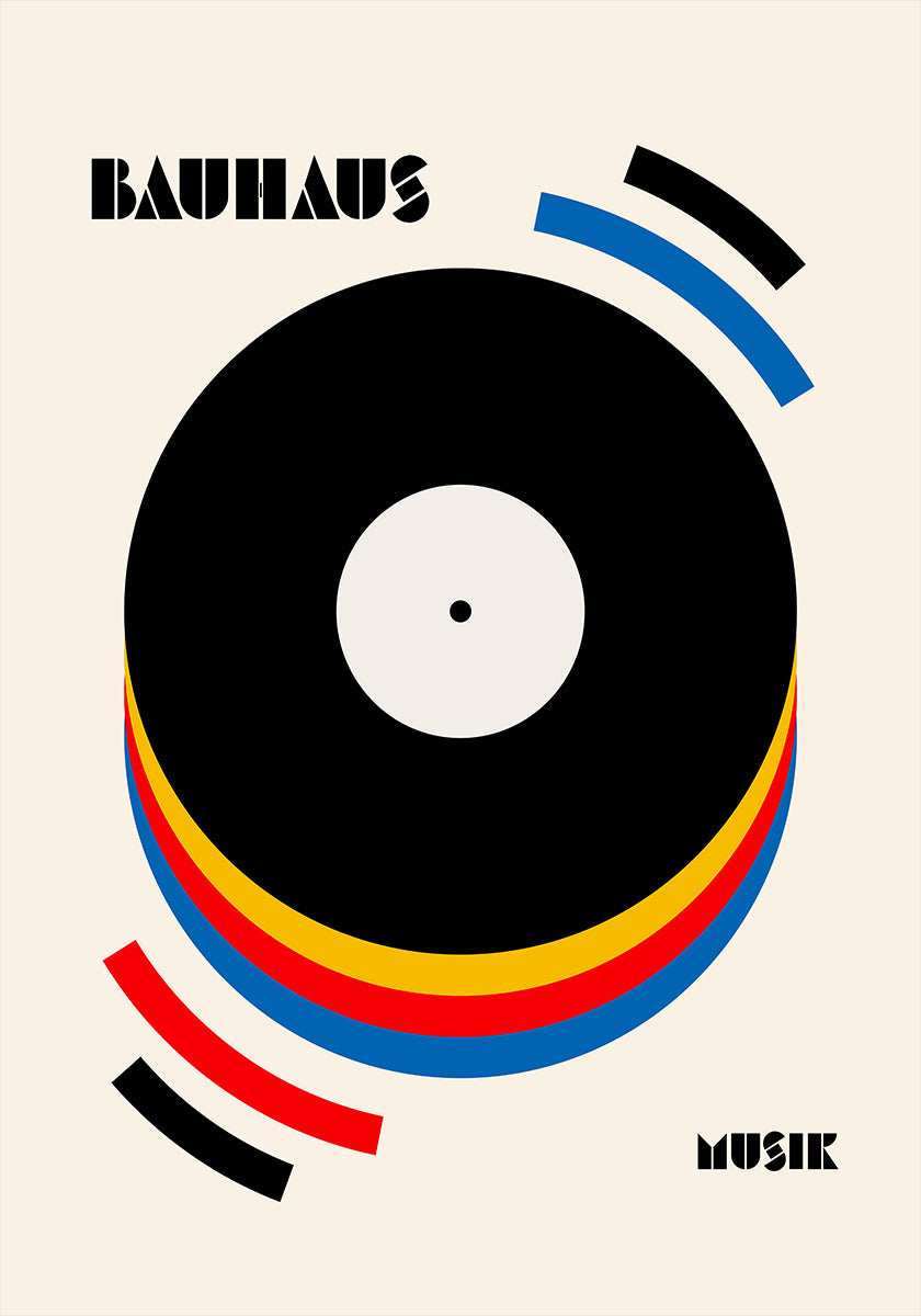 Bauhaus Music Retro Ilustračný plagát
