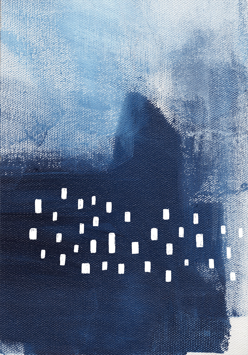 Blue Hues And White Rectangular Elements