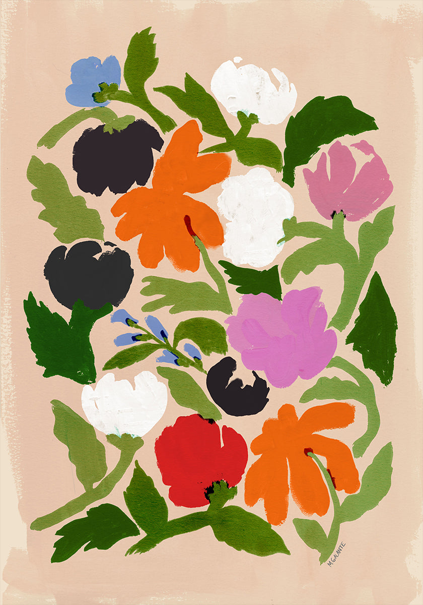 Vibrant Blummen abstrakt Blummen Poster