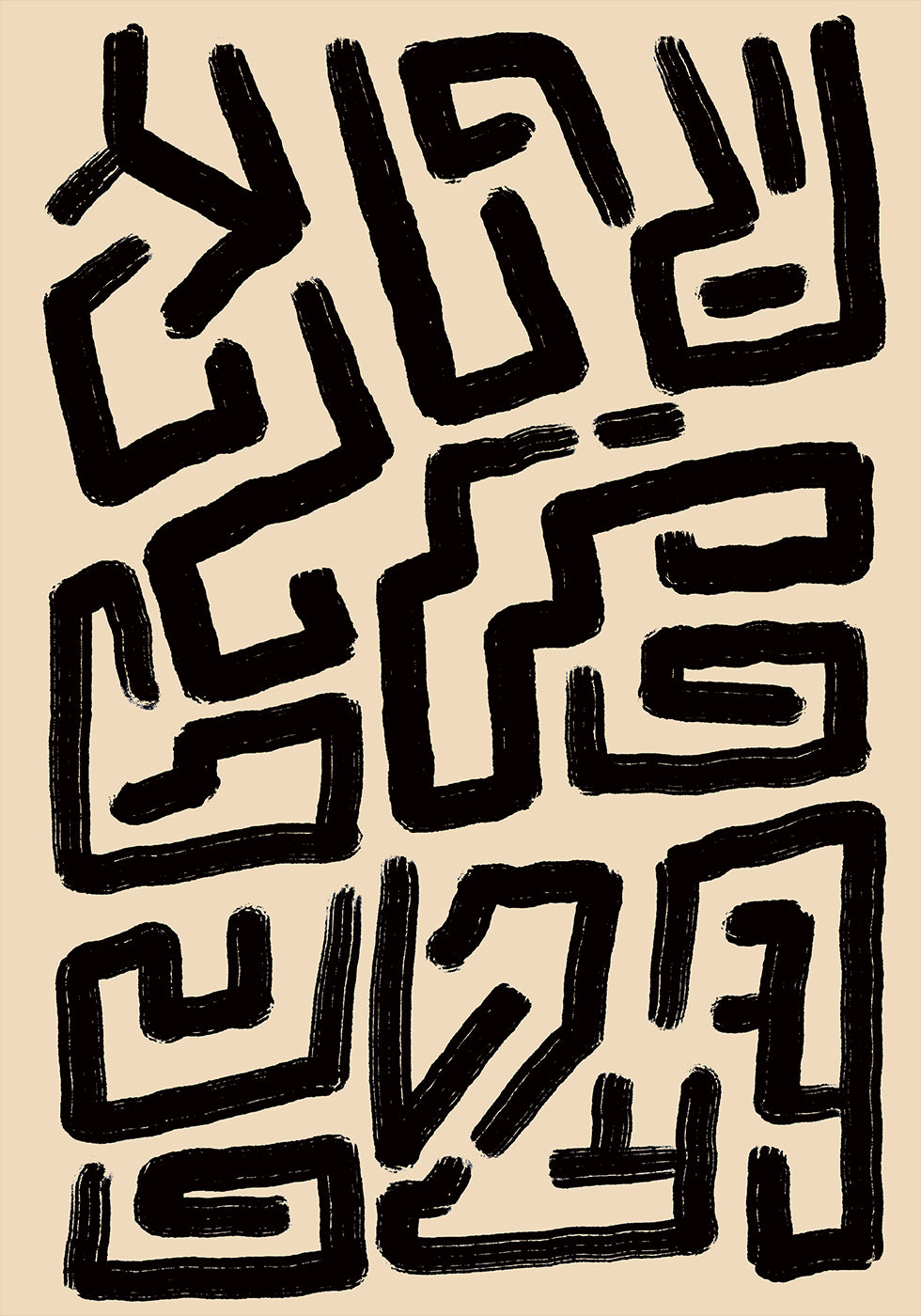 Poster cu linii abstracte labirint