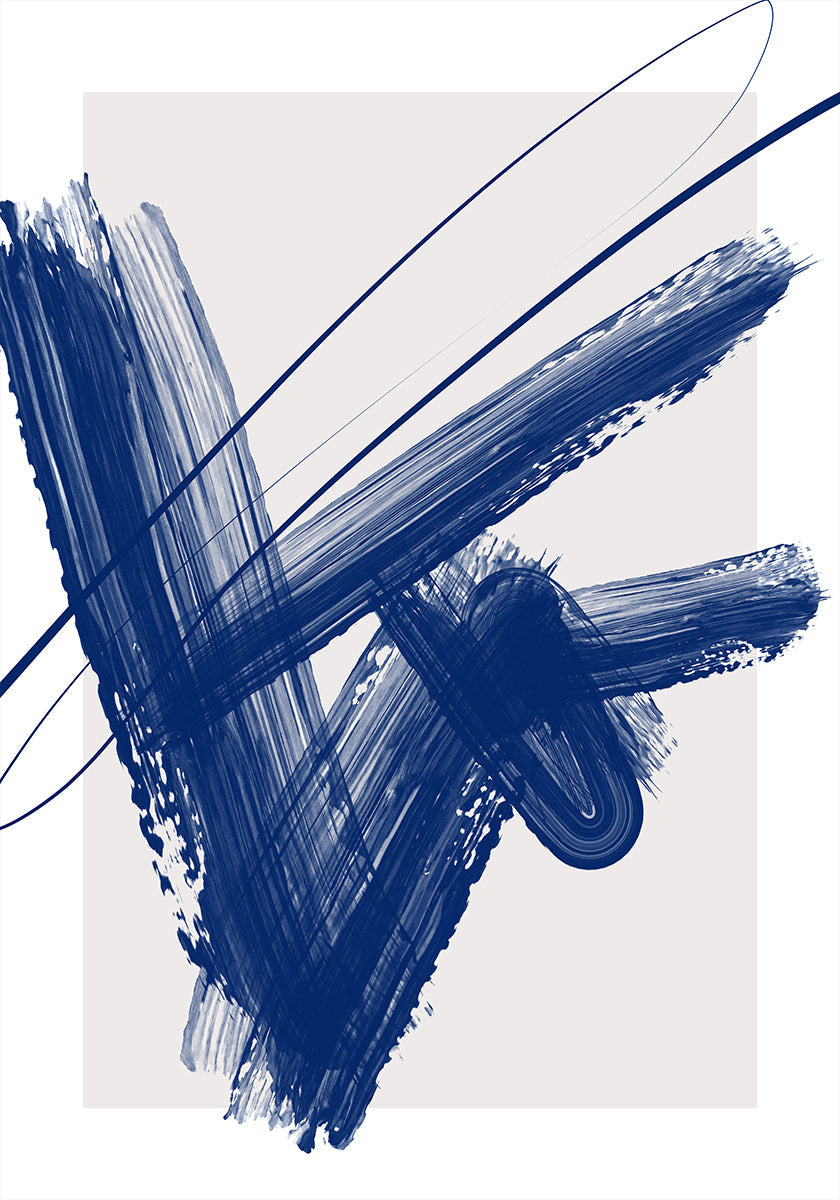 Bold Blue Brushstrokes Poster