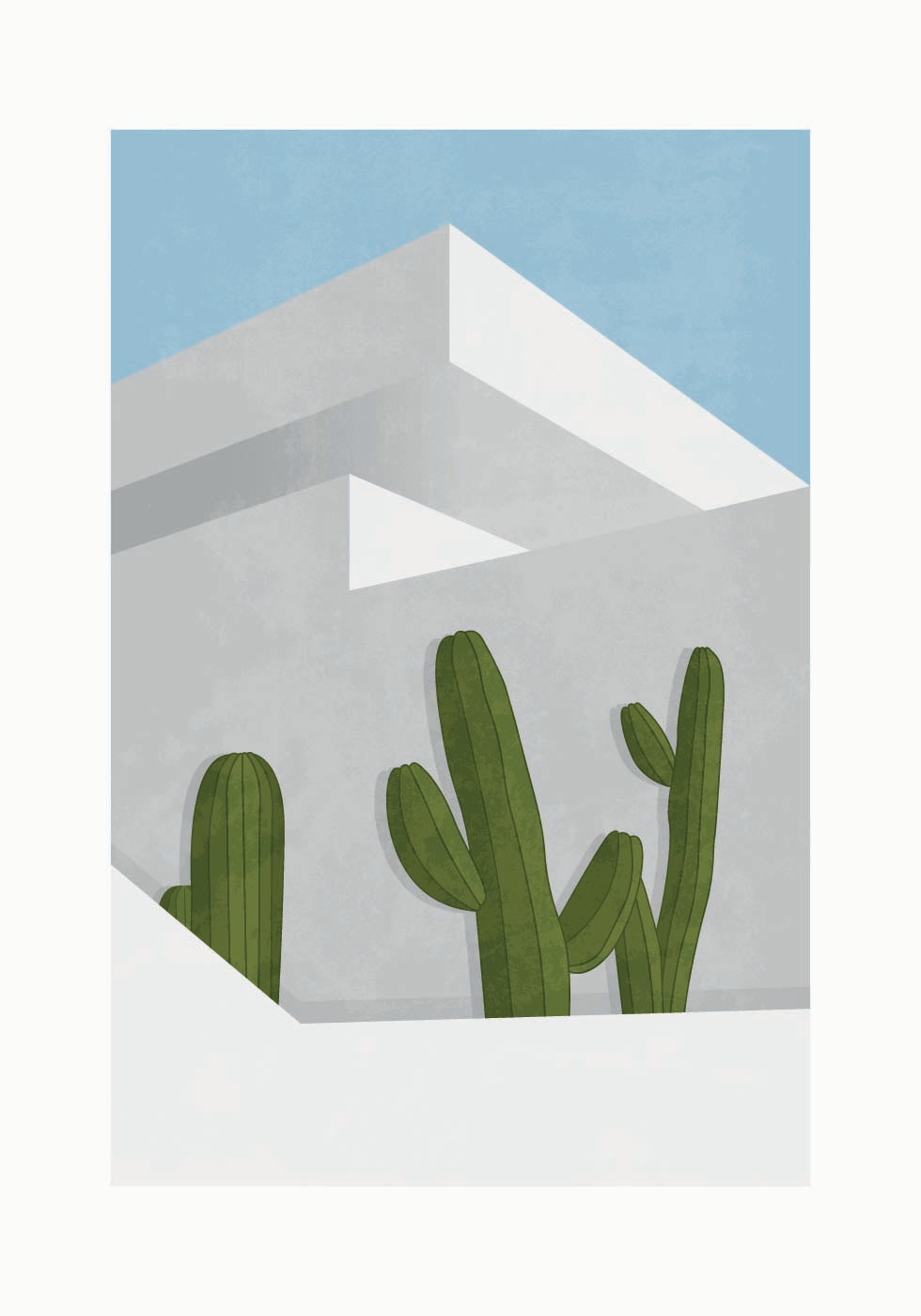 Umbre de cactus, poster de arhitectură modernă a deșertului