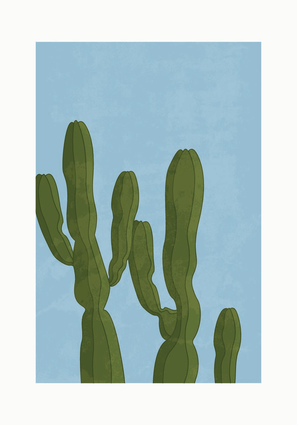 Creștere în deșert, poster cu siluetele de cactus