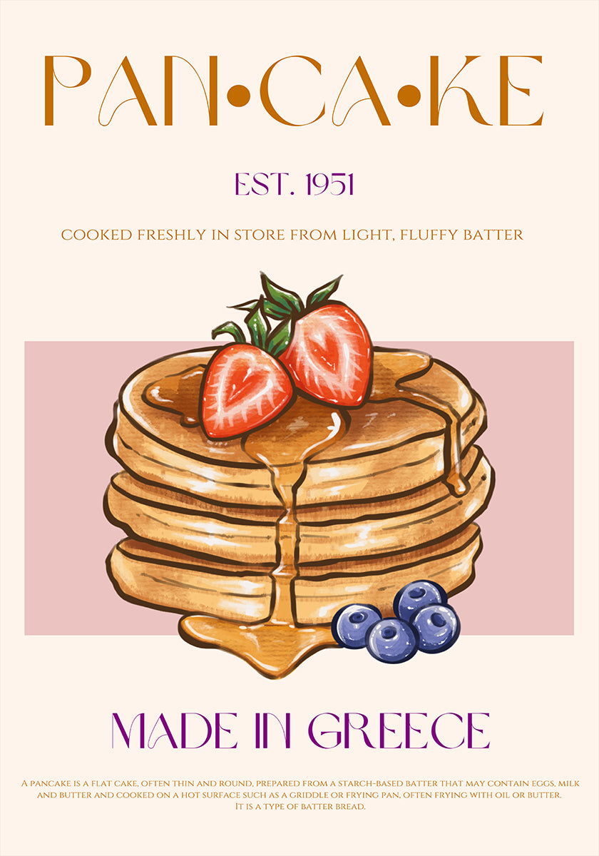 Nadýchané grécke palacinky plagát