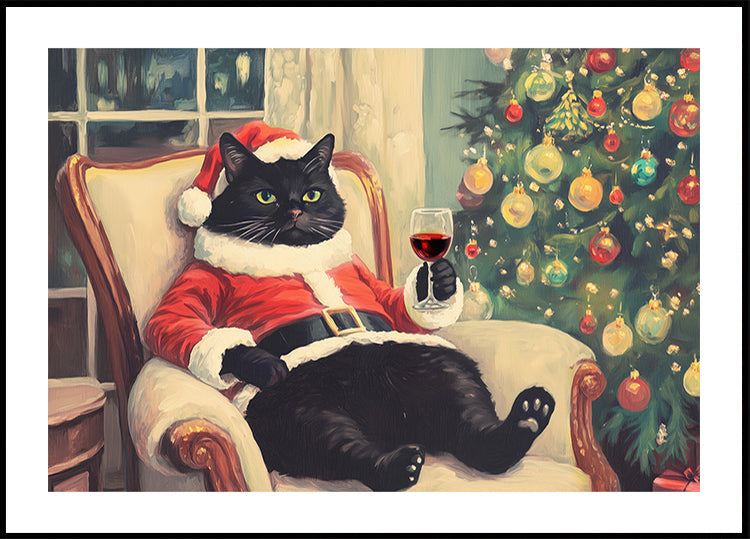 Chrëschtdag Chilling Cat Poster