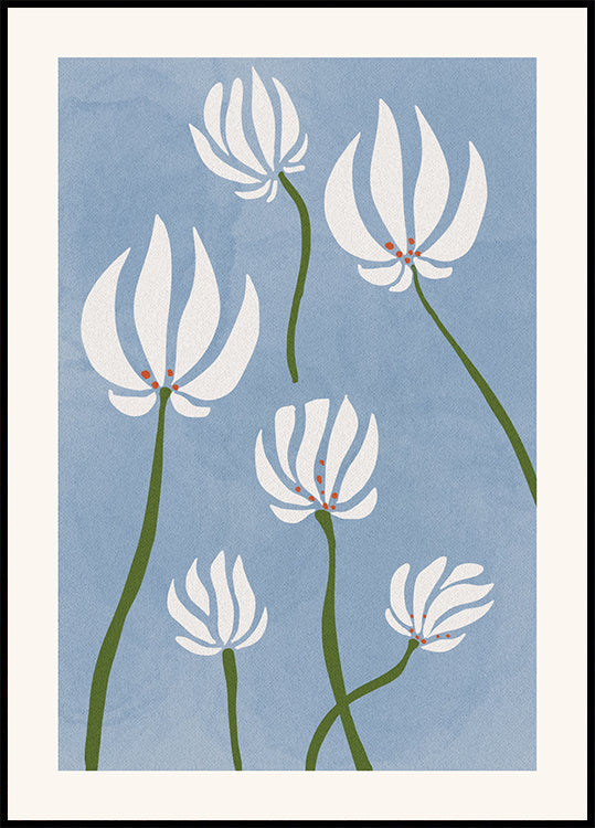 White Flowers Plakat - Posterbox.dk