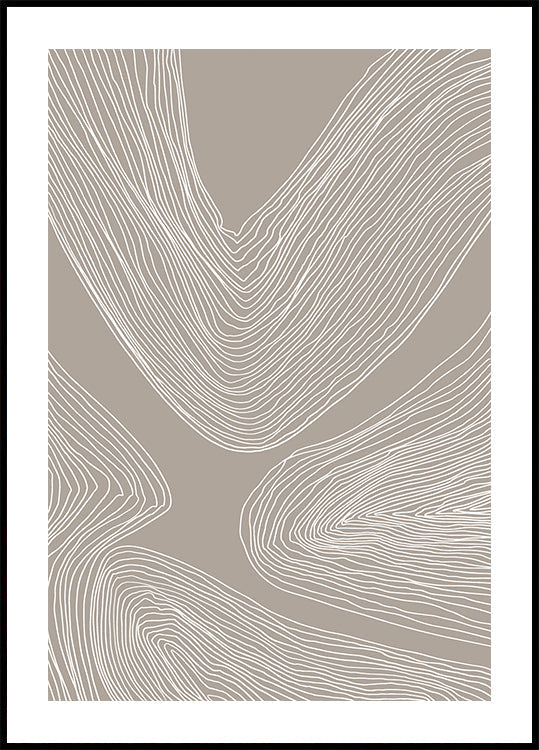 Fléissend Konturen Line Art Poster