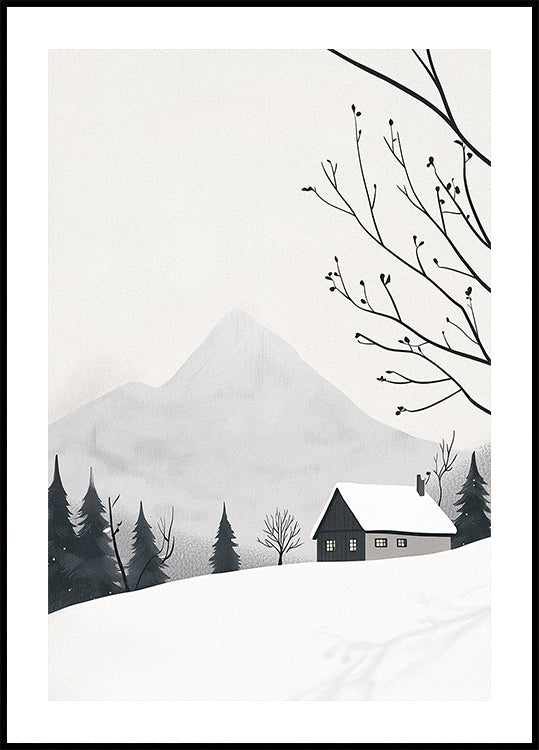 Winter Landscape House Snow Plakat