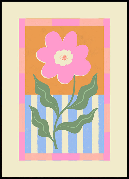 Pink Abstract Flower Poster