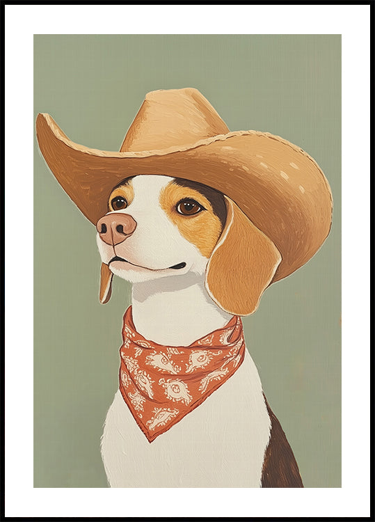 Plagát Cowboy Beagle Dog