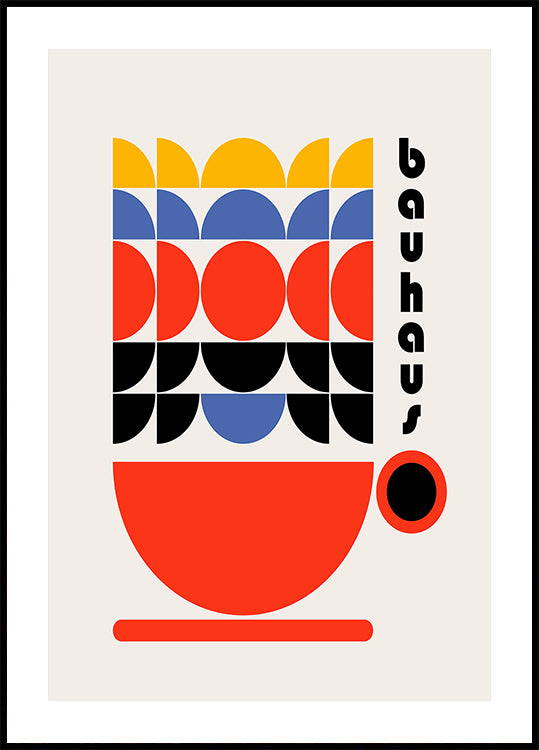 „Bauhaus Coffee“ 70-ųjų dekoro plakatas