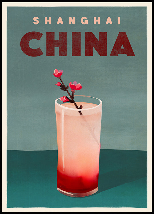 Travel Cocktail Shanghai China Affiche