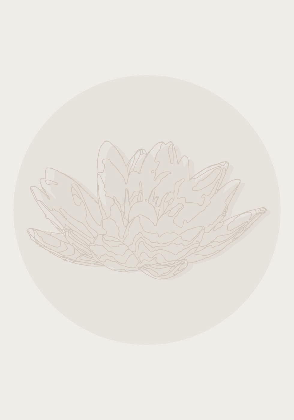 Lotus Serenity, botanikos linijinio meno plakatas