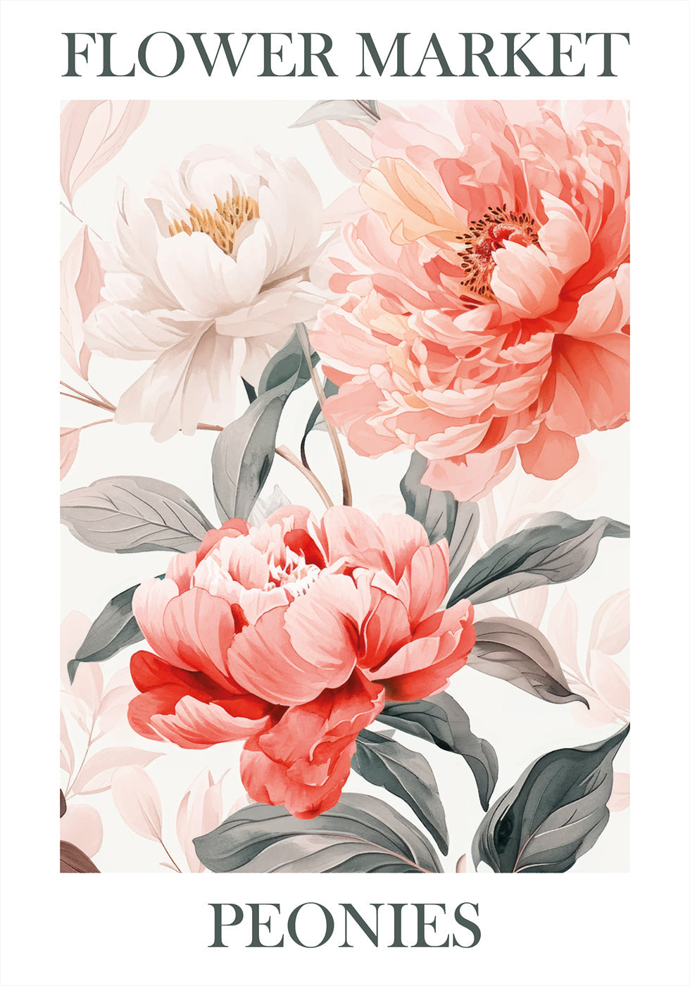 Peonies Pink Plakat - Posterbox.dk
