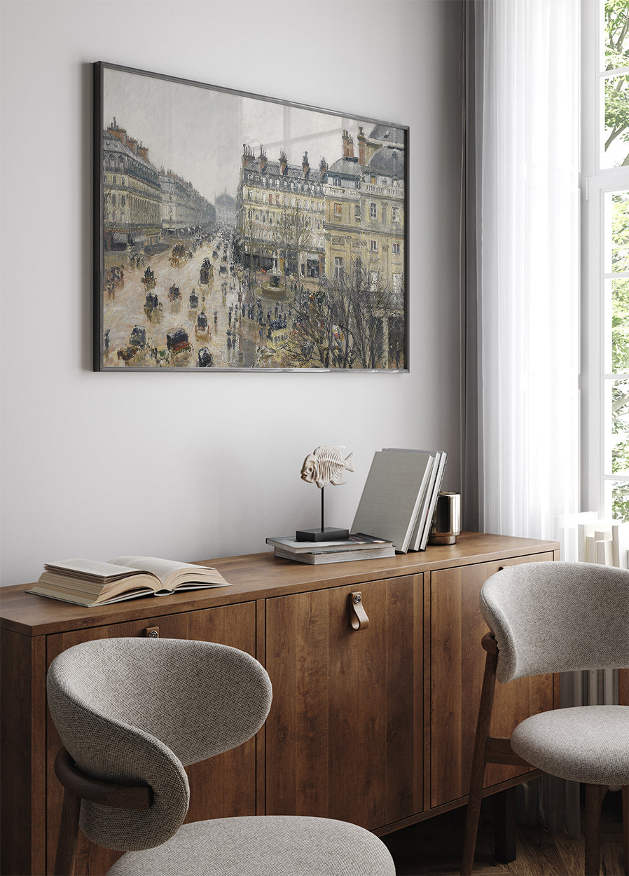 Place Du Thtre Franais Paris Rain By Camille Pissarro Plakat - Posterbox.dk