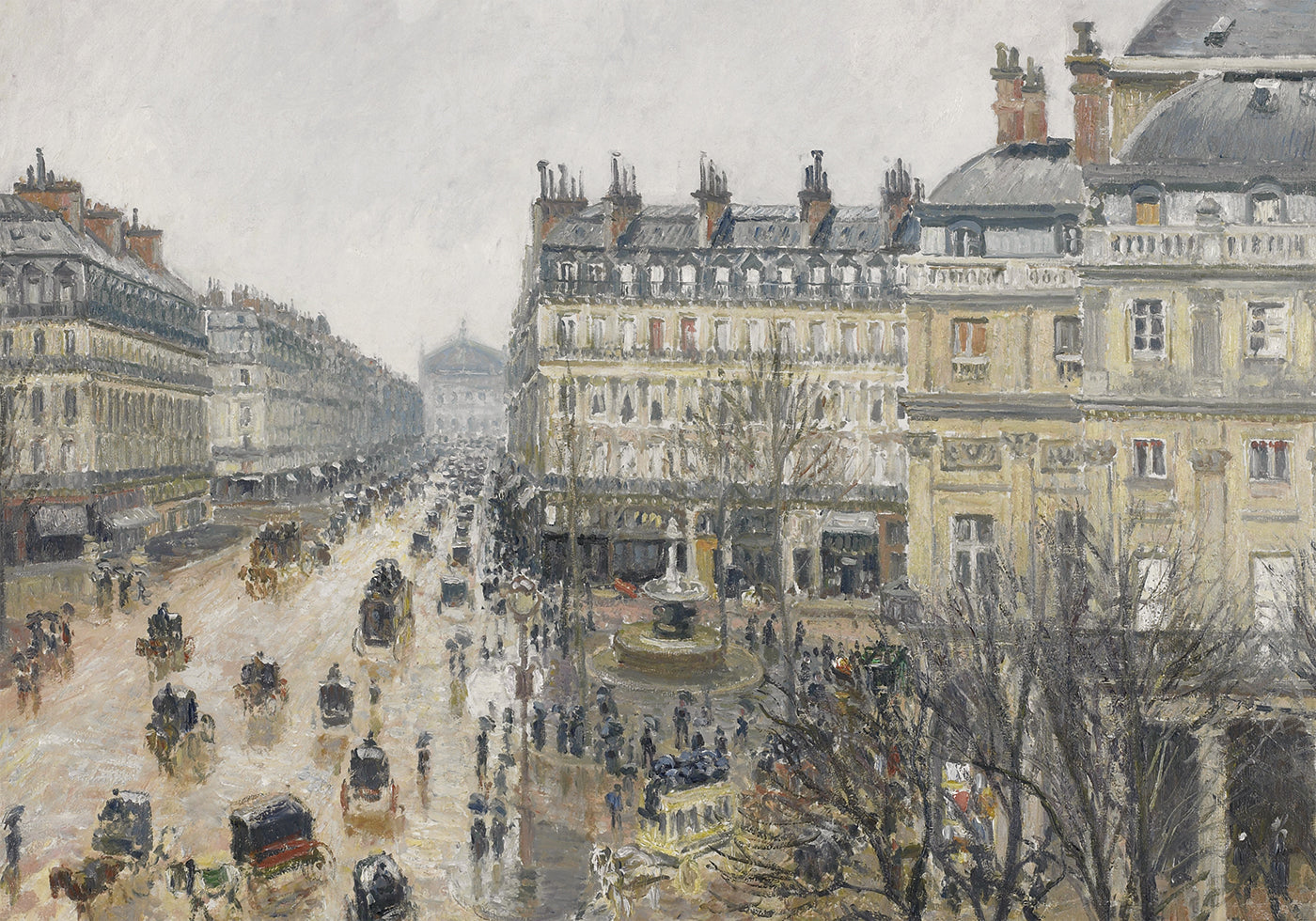 Place Du Thtre Franais Paris Rain By Camille Pissarro Plakat - Posterbox.dk