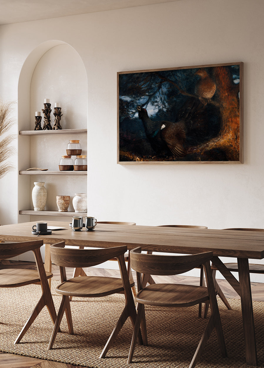 The Mating of the Capercaillies By Bruno Liljefors Plakat - Posterbox.dk