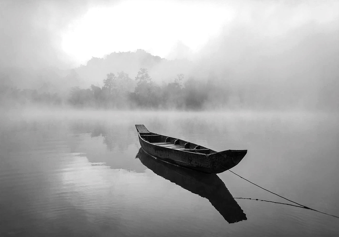 Mysterious Serenity in Foggy Waters plakat - Posterbox.dk