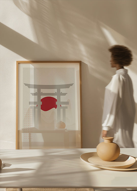 Torii Gate Red Sonn Affiche