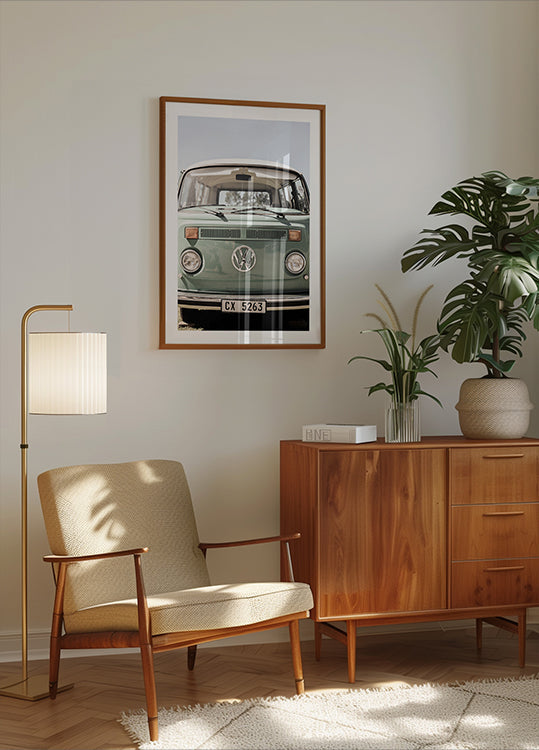 Klassesch Design A mëll gréng Téin Autoen Affiche