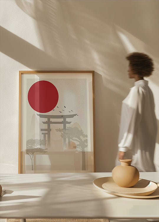 Red Sun Torii plakatas