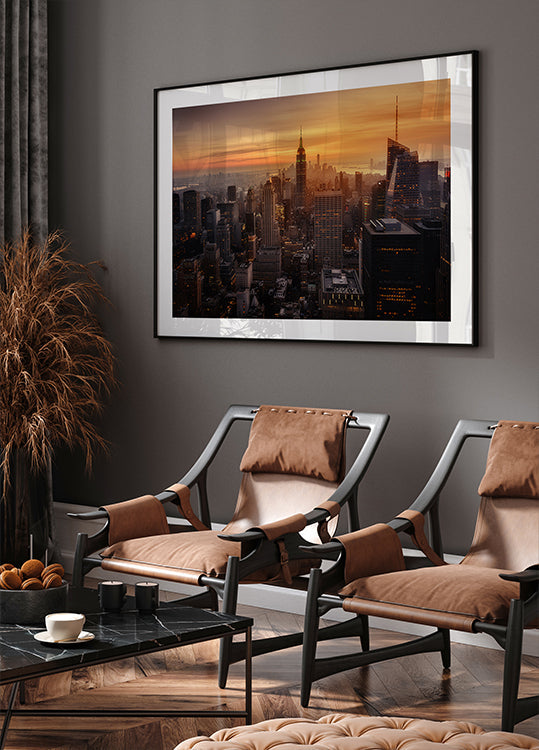 Manhattan a svetelný plagát