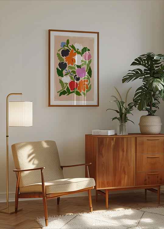 Vibrant Blummen abstrakt Blummen Poster