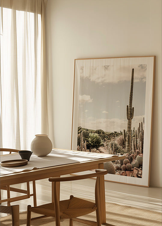 Plagát kaktusovej farmy