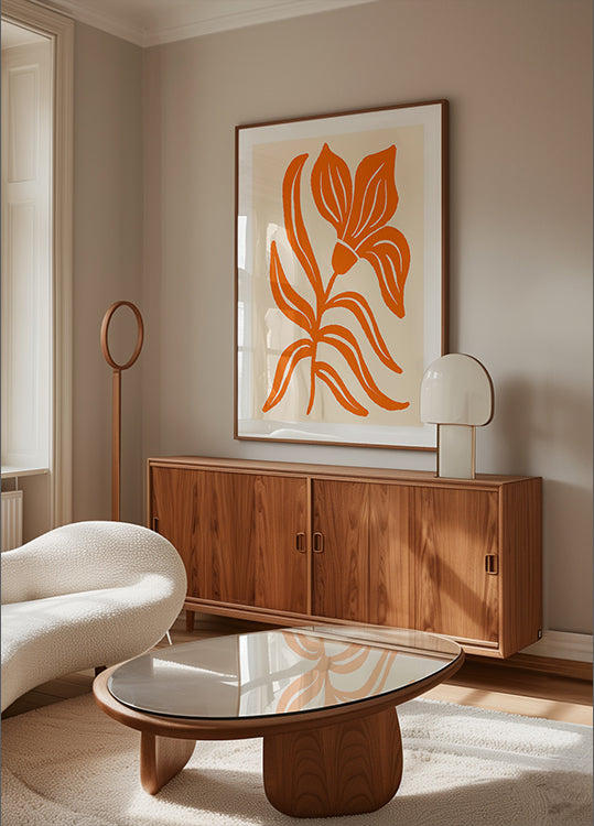 Poster lalele stilizat portocaliu abstract