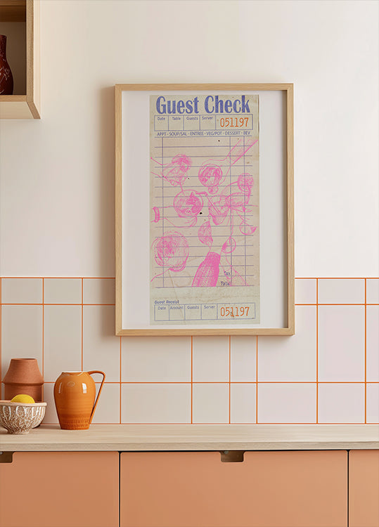 Cheers külalistetšeki roosa plakat
