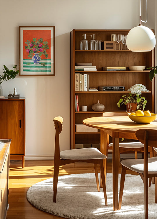 Poster Trifoi și flori roz