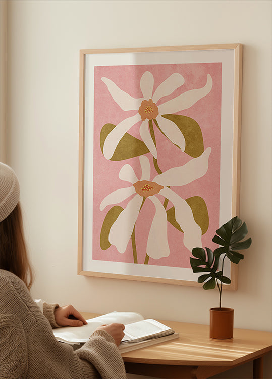 Abstraktsed lilled plakatil