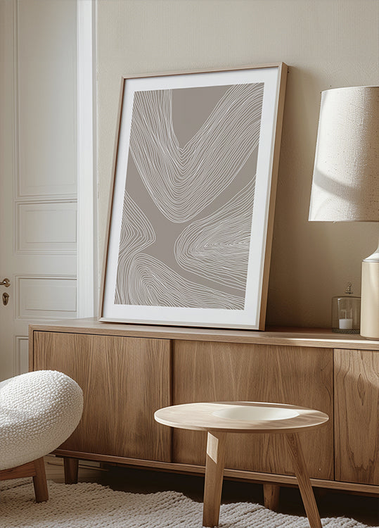 Fléissend Konturen Line Art Poster