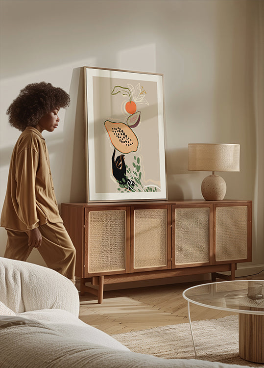 Plagát s vyváženým ovocím