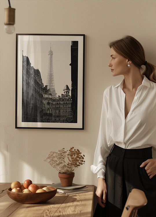 Poster Turnul Eiffel Paris alb-negru