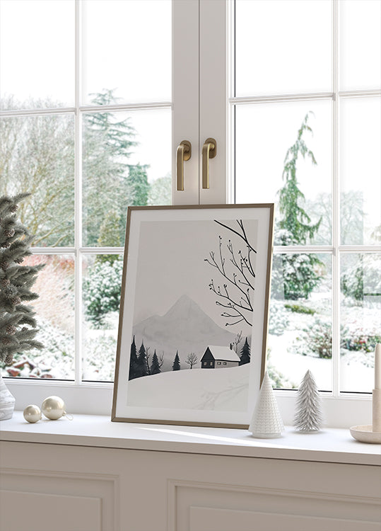 Winter Landscape House Snow Plakat
