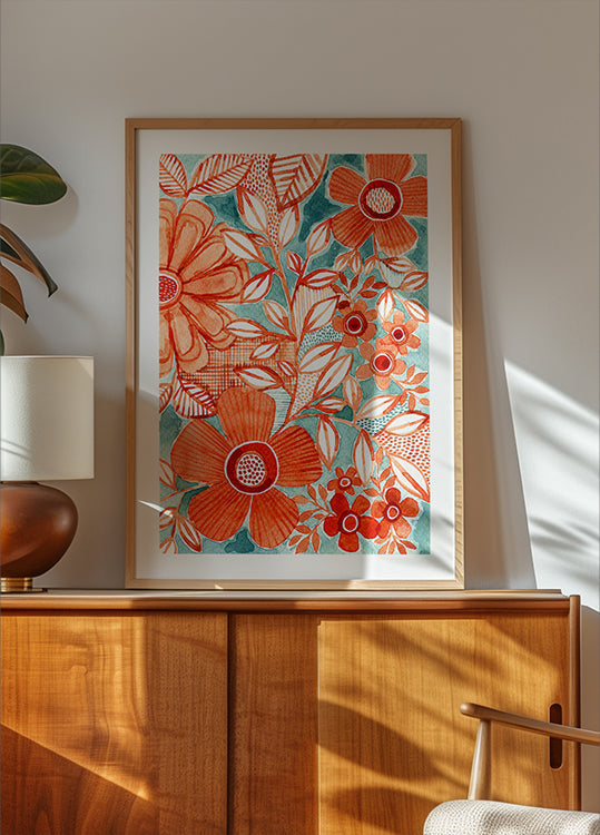 Poster Margarete Roșii Cu Aqua