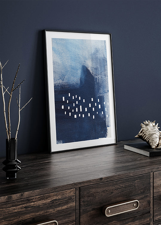 Blue Hues And White Rectangular Elements