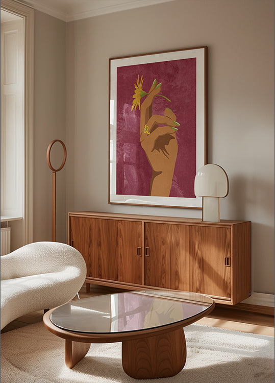 Plagát s fajčením kvetov