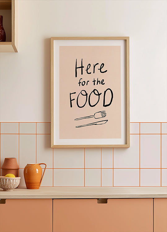 Čia maisto tipografijos plakatas