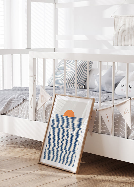 Trijų baltų burių plakatas