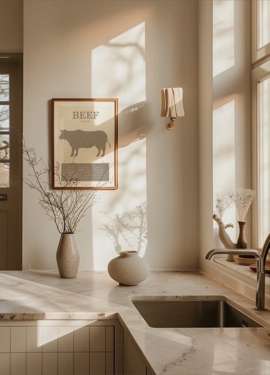 Plagát hovädzieho mäsa