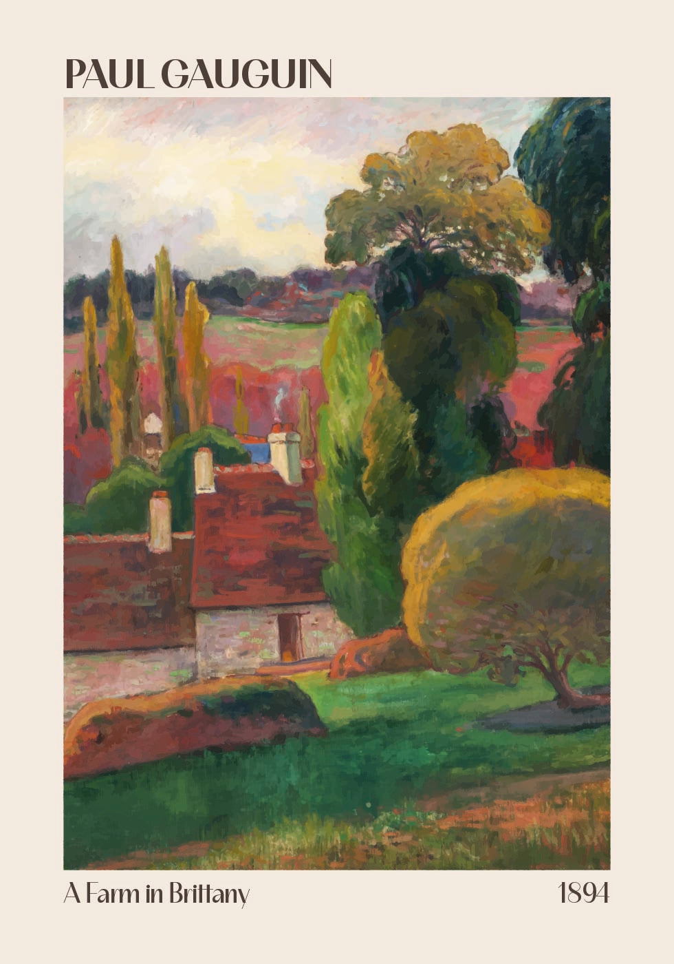 A Farm in Brittany, Paul Gauguin 1894 Plakat - Posterbox.dk