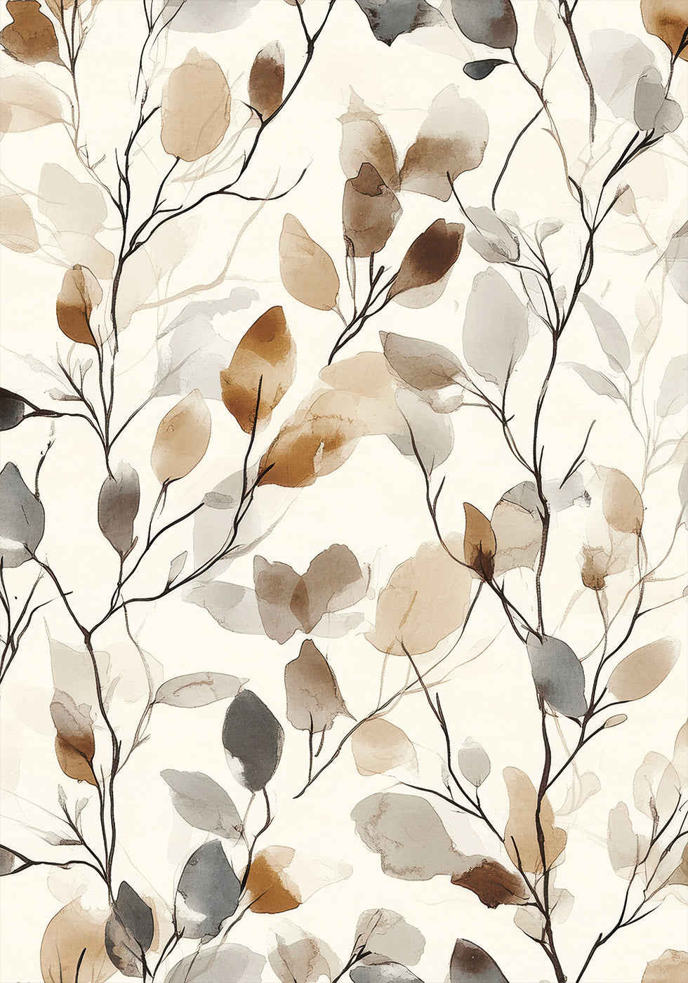 Abstract Watercolor Leaves Plakat - Posterbox.dk