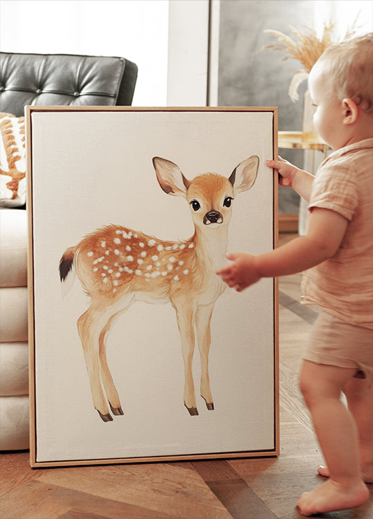 Baby Deer With Spots Plakat - Posterbox.dk