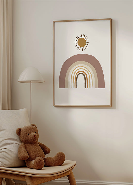 Boho Rainbow and Sun Plakat - Posterbox.dk