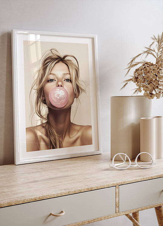 Bubble Gum Pop Portrait Plakat - Posterbox.dk